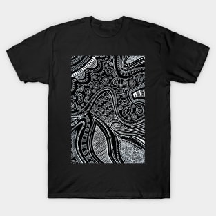 Abstract Dreaming Black and White Ink T-Shirt